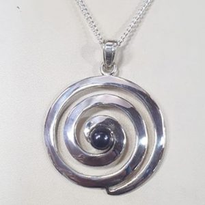 Black Pearl Spiral Necklace