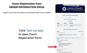 Order Information Email Bundled zoom product